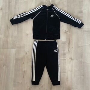 Adidas Black and White Kids Tracksuit